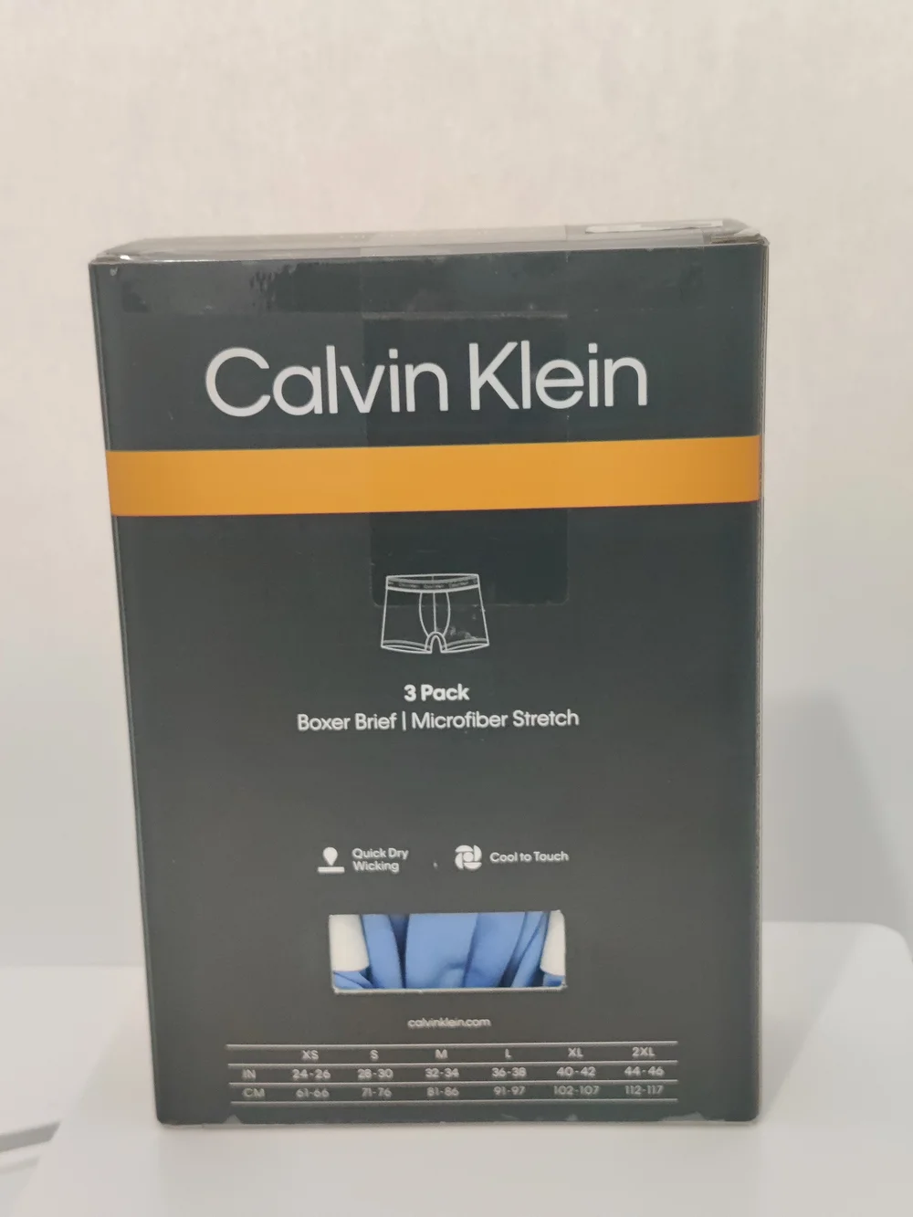 Calvin Klein Men’s Microfiber Stretch Boxer Briefs - Black & Blue (3 Pack)